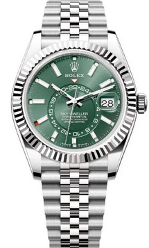 Supplied reference image of a green-dial Sky-Dweller watch