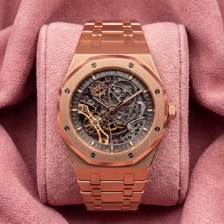Audemars Piguet Royal Oak 15407OR rose gold Double Balance Wheel Openworked skeleton watch