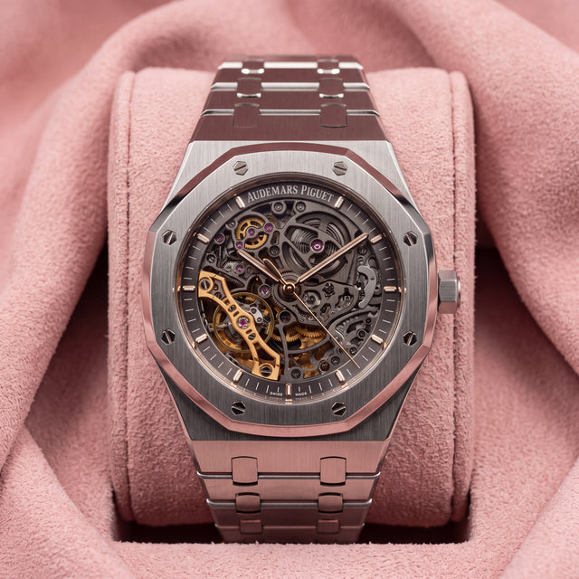 Audemars Piguet Royal Oak 15407ST Double Balance Wheel Openworked skeleton watch with steel bracelet