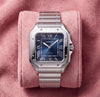 Cartier Santos de Cartier Large WSSA0071 with blue dial and steel bracelet