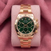 Rolex Daytona John Mayer 116508 with green dial, yellow gold tachymeter bezel and yellow gold Oyster bracelet