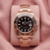 Rolex GMT-Master II 126715CHNR with rose gold case, black dial, brown-and-black bezel and rose gold Oyster bracelet