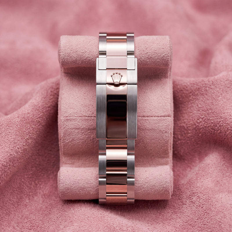 Steel and rose gold Oyster bracelet and clasp of the Rolex GMT-Master II Rootbeer