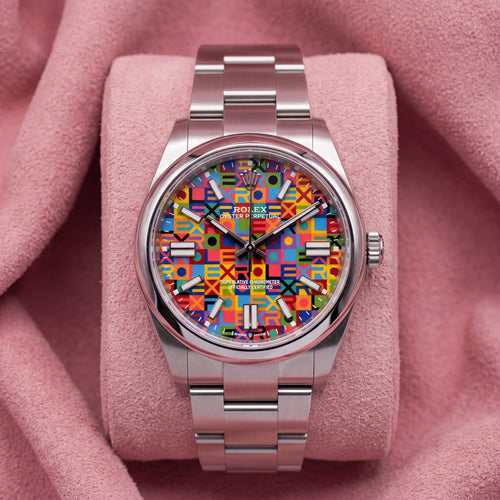 Rolex Oyster Perpetual 134300 with multicoloured Jubilee dial, smooth bezel and Oyster bracelet