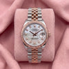 Rolex Datejust 278271 steel and rose gold with mother of pearl diamond dial and fluted bezel