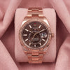 Rolex Sky-Dweller 326935 with chocolate dial, rose gold fluted bezel and rose gold Oyster bracelet