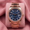 Rolex Sky-Dweller 336935 with blue dial, rose gold fluted bezel and rose gold Oyster bracelet