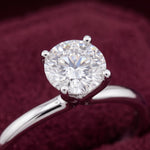 Platinum 1.00ct Round Brilliant Cut Diamond Solitaire Engagement Ring